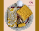 Petals | Zari Embroidery | Chinnon Silk | Yellow