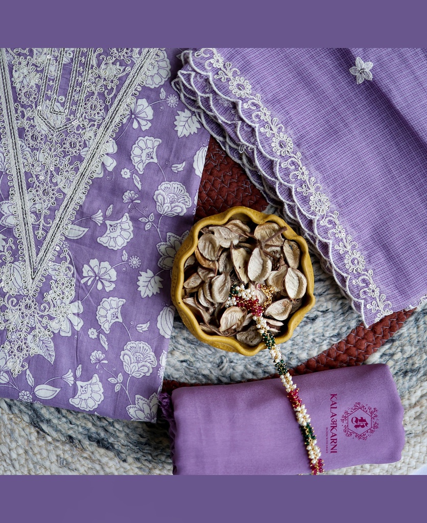 Thread Embroidery | Pure Cotton | Dress Material | Pink