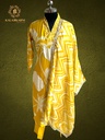 Hand Embroidery V-Neck | Muslin | Suit set with Pants | Yellow